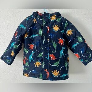 The Children Place Toddler Long Sleeve Winter Dinosaur Hoodie Jacket Blue Sz 4T